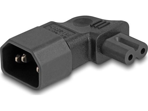 Delock - Strømadapter - power IEC 60320 C7 til IEC 60320 C14 - 250 V - 2.5 A - 90° kontakt - svart