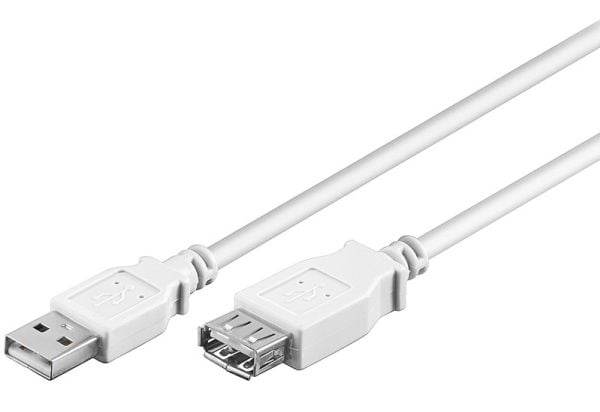 Goobay USB 2.0 A M/F 0.3m, 0,3 m, USB A, USB A, USB 2.0, Hankjønn/hunkjønn, Hvit