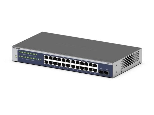 NETGEAR GS724T - Version 6 - switch - L3 Lite - smart - 24 x 10/100/1000 + 2 x SFP - stasjonær, rackmonterbar