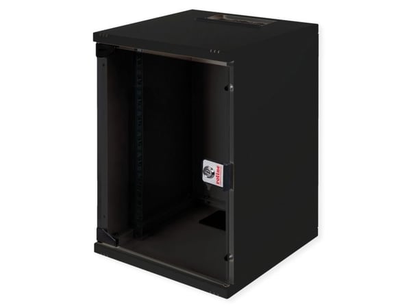 Roline Basic - Verkkokaappi - 312 x 300 mm (L x S) - sopii seinäasennukseen - musta, RAL 9005 - 9U - 25,4 cm (10") (26.21.0194)
