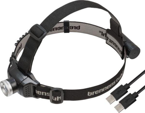 Brennenstuhl 1177300010, Taskulamppu otsanauhalla, musta, Harmaa, Muovi, IP44, LED, 250 lm