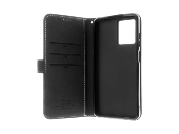 Insmat - Lommebok for mobiltelefon - ekte skinn, kartong+papir+aluminiumsfolie, termoplastisk polyuretan (TPU) holder, bomullssting - svart - for H...