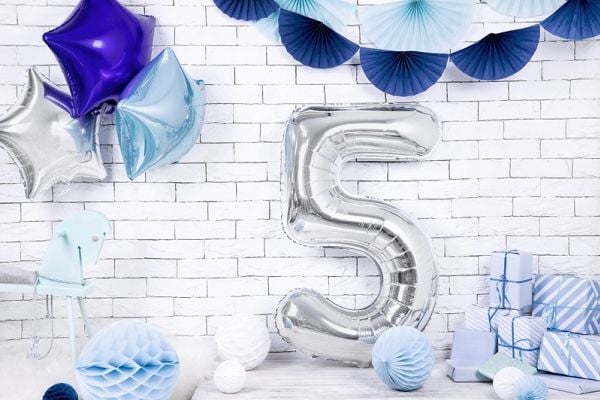 PartyDeco FB1M-5-018, Ilmapallo, Kalvo, Hopea, Yksivärinen, Universaali, Universaali