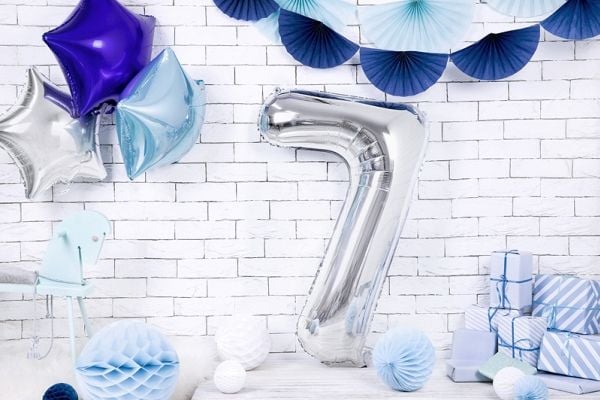PartyDeco FB1M-7-018, Ilmapallo, Kalvo, Hopea, Yksivärinen, Universaali, Universaali