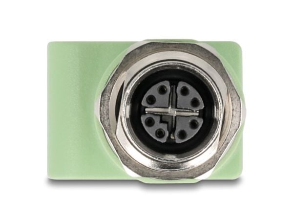 Delock - Nettverksadapter - 8 pin M12-X (hunn) rett til RJ-45 (hunn) rett - STP - CAT 5e - X-coded - grønn