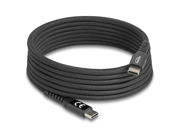 Delock - USB-kabel - 24 pin USB-C (hann) til 24 pin USB-C (hann) - USB 2.0 - 20 V - 3 A - 2 m - USB Power Delivery (60W), støtte for Power Delivery...