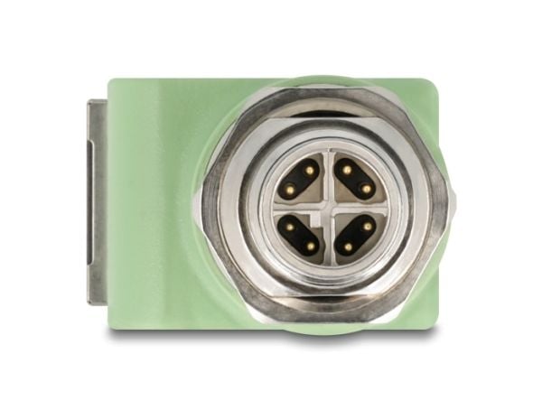 Delock - Nettverksadapter - 8 pin M12-X (hann) gjenget til RJ-45 (hunn) vinklet - STP - CAT 5e - X-coded - grønn