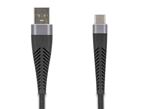 Delock USB 2.0-kabel USB Type-A hann til USB Type-C hann med utvidet knekkbeskyttelse 2 m
