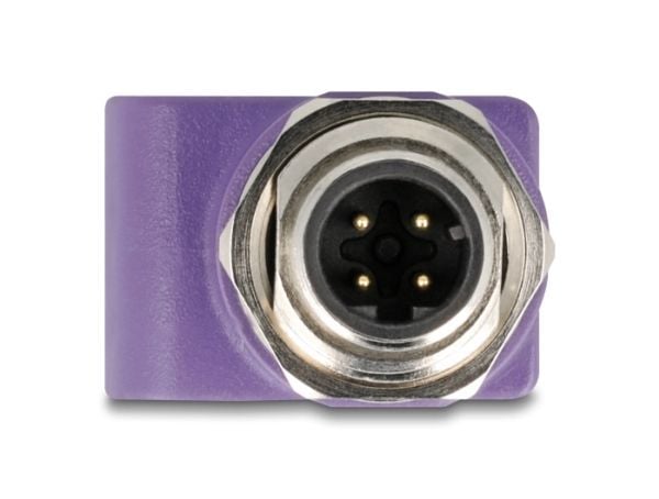 Delock - Nettverksadapter - 4 pin M12-D (hann) gjenget til RJ-45 (hunn) - STP - CAT 5e - D-coded - fiolett
