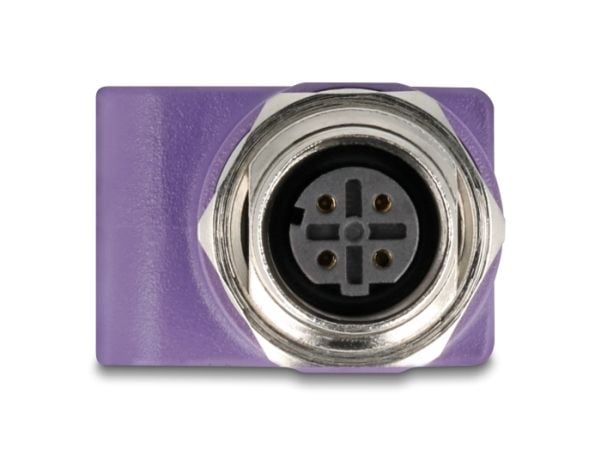 Delock - Nettverksadapter - 4 pin M12-D (hunn) gjenget til RJ-45 (hunn) - STP - CAT 5e - D-coded - fiolett