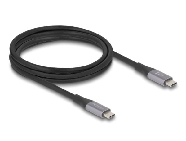 Delock USB 40 Gbps kaapeli USB Type-C uros uros PD 3.1 240 W E-Marker 2 m harmaa metallia
