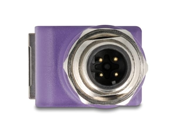 Delock - Nettverksadapter - 4 pin M12-D (hann) gjenget til RJ-45 (hunn) vinklet - STP - CAT 5e - D-coded - fiolett