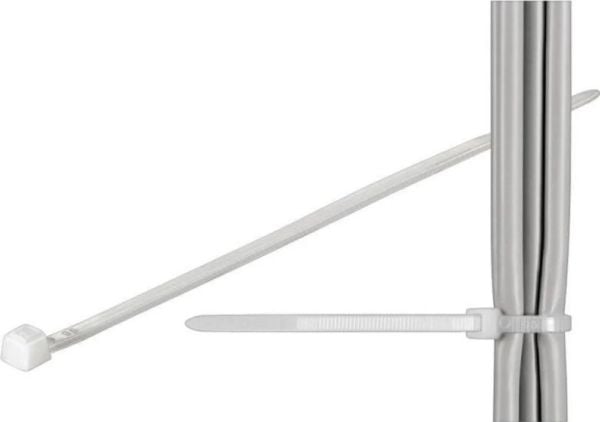 Techly 370 x 3.6mm, Nailon, Valkoinen, 3 - 105 mm, CE, UL, RoHS, Reach, ISO 9001, 370 mm, 3,6 mm