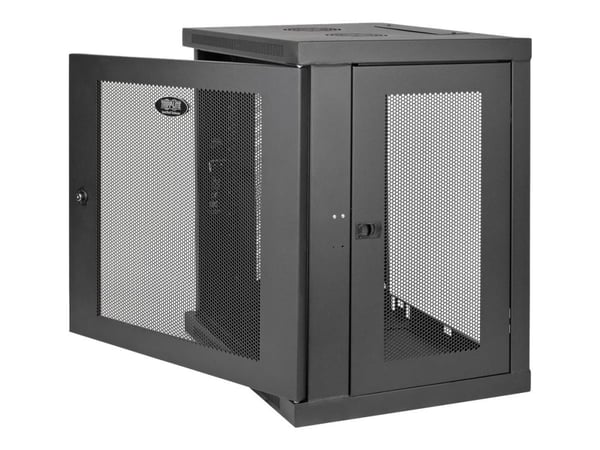 Eaton Tripp Lite Series 12U Wall Mount Rack Enclosure Server Cabinet w/ Door & Side Panels - Rack skåp - väggmontering - svart - 12U - 19"