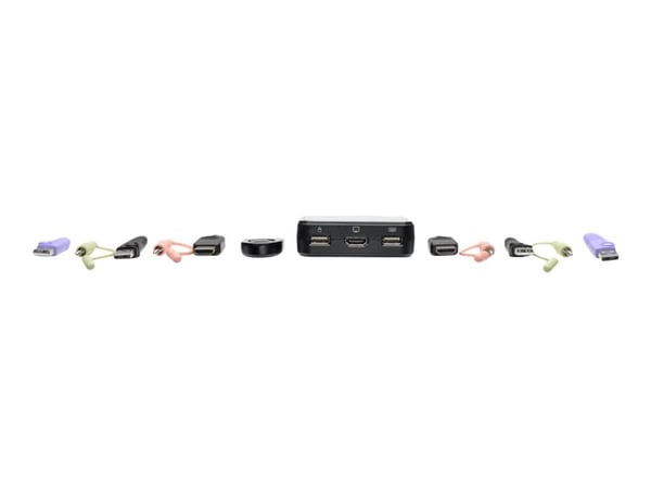 Eaton Tripp Lite series 2-Port USB/HD Cable KVM Switch with Audio/Video, Cables and USB Peripheral Sharing - KVM / lyd / USB-svitsj - 2 x KVM/lyd/U...