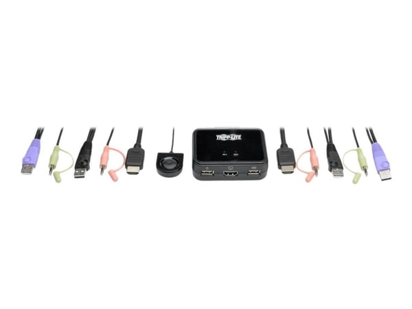 Eaton Tripp Lite series 2-Port USB/HD Cable KVM Switch with Audio/Video, Cables and USB Peripheral Sharing - Omkopplare för tangentbord/video/mus/l...