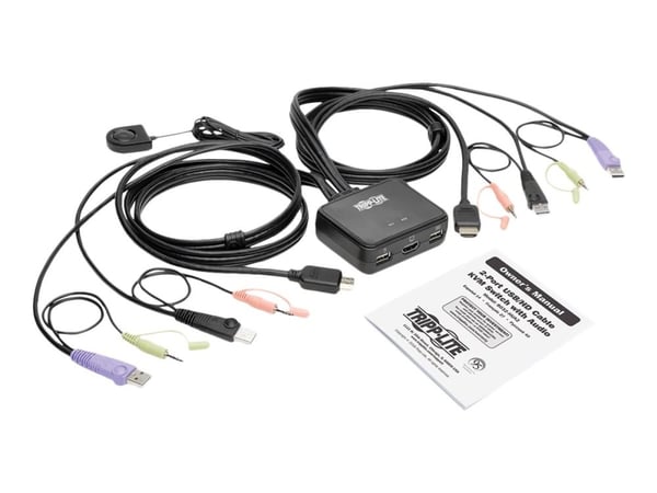 Eaton Tripp Lite series 2-Port USB/HD Cable KVM Switch with Audio/Video, Cables and USB Peripheral Sharing - KVM / lyd / USB-svitsj - 2 x KVM/lyd/U...