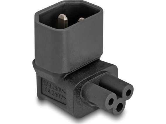 Delock - Strømadapter - IEC 60320 C14 til IEC 60320 C5 - 250 V - 2.5 A - 90° kontakt - svart