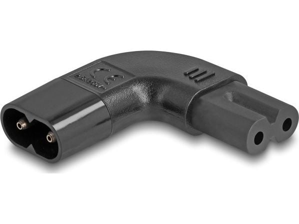 Delock - Strømadapter - IEC 60320 C8 til power IEC 60320 C7 - 250 V - 2.5 A - 90° kontakt - svart