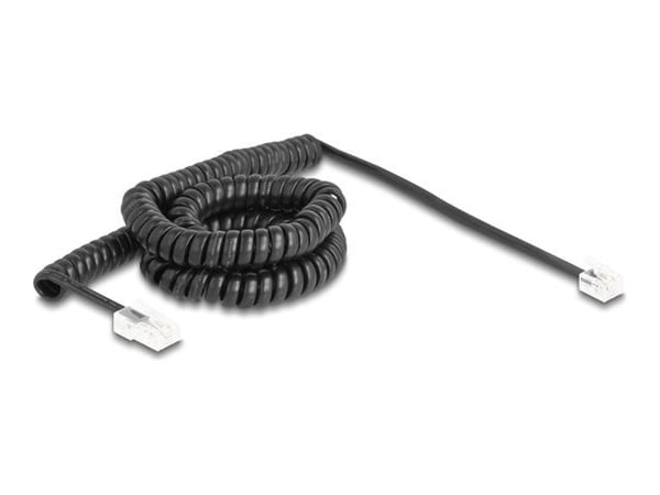 Delock - Telefonkabel - RJ-45 (hann) til RJ-11 (hann) - 5 m - rullet sammen - svart