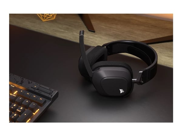 CORSAIR Gaming HS80 MAX WIRELESS - Hodesett - full størrelse - 2,4 GHz - trådløs - USB - stålgrå
