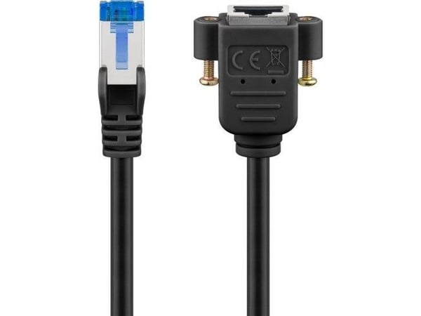 Goobay CAT 6A jatkokaapeliS/FTP (PiMF), musta - Kaapelin pituus 1 m