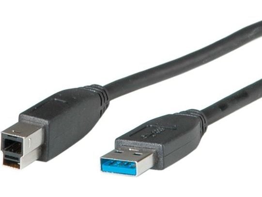 ROLINE 11.02.8869, 0,8 m, USB A, USB B, USB 3.2 Gen 1 (3.1 Gen 1), uros/naaras, musta