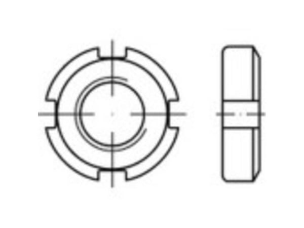 TOOLCRAFT TO-9979476 låsmuttrar M48 DIN 70852 stål, 10 st