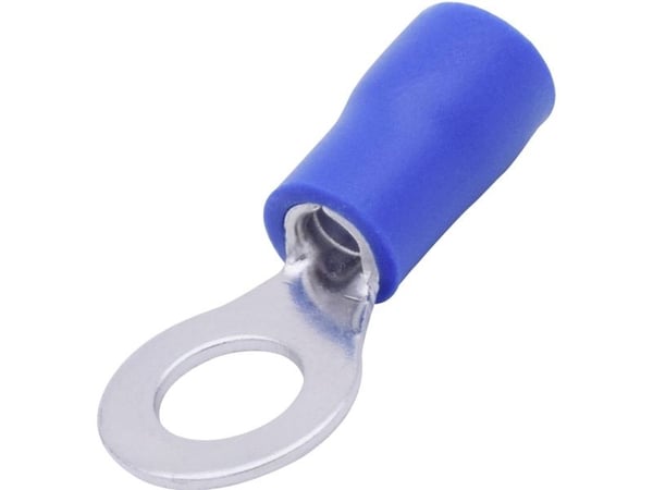 Conrad T1904C062, Tubulær kabelsko (ring), Kopper, Rett, Blå, PVC, 2,5 mm²