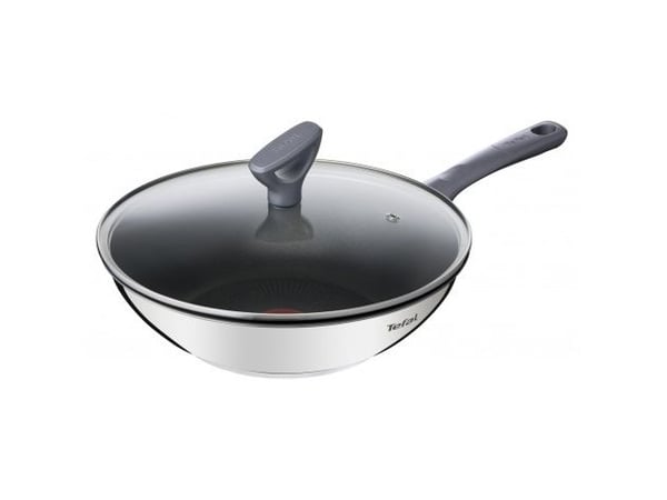 Tefal Daily Cook G7309955, Rund, Wok-/stekepanne, Rustfritt stål, Rustfritt stål, Keramikk, Gass, Halogen, Forseglet plate, Bakelitt