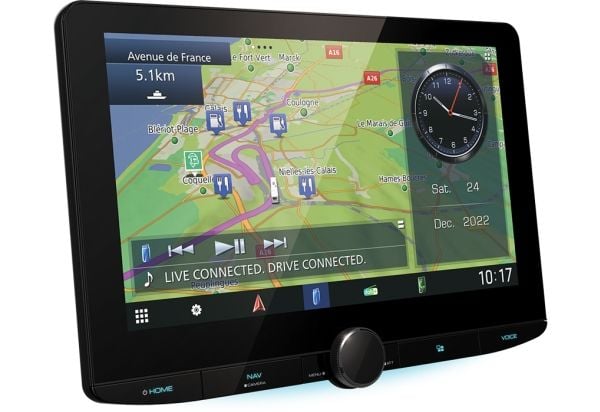 Kenwood DNR992RVS - Navigasjonssystem - display - 10.1" - berøringsskjerm - enhet i instrumentbordet - Double-DIN