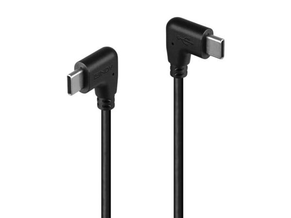 Lindy USB 2.0 C-tyypin kaapeli 2 x 90° kulmassa 1.0m (32009)