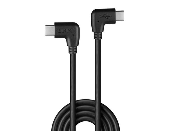 Lindy USB 2.0 C-tyypin kaapeli 2 x 90° kulmassa 1.0m (32009)