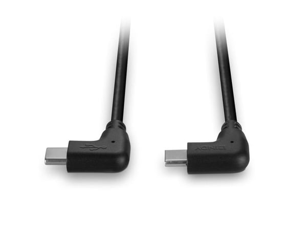 Lindy USB 2.0 C-tyypin kaapeli 2 x 90° kulmassa 1.0m (32009)