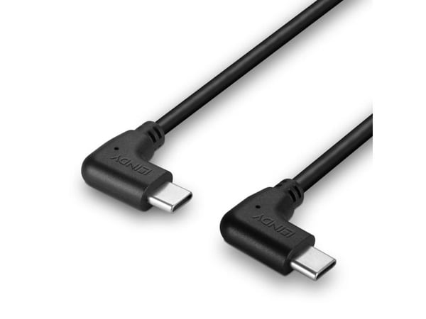 Lindy USB 2.0 C-tyypin kaapeli 2 x 90° kulmassa 1.0m (32009)
