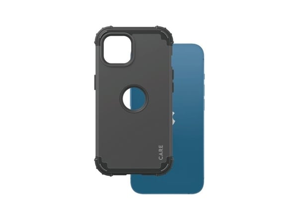 CARE by PanzerGlass FORCE - Baksidedeksel for mobiltelefon - robust - polykarbonat (PC), silikon - svart - for Apple iPhone 13, 14