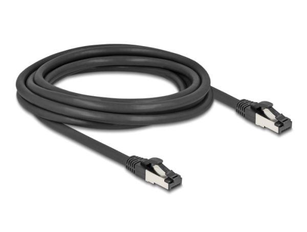 Delock - Koblingskabel - RJ-45 (hann) til RJ-45 (hann) - 3 m - 6 mm - S/FTP, PiMF - CAT 8.1 - halogenfri, formstøpt, uten hindringer, up to 40 Gbps...