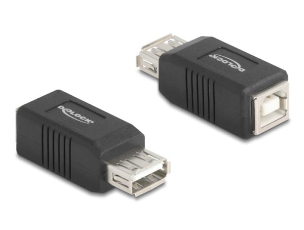 Delock USB 2.0 -sovitin USB-tyypin A-liitäntä USB-tyypin B-liitäntään