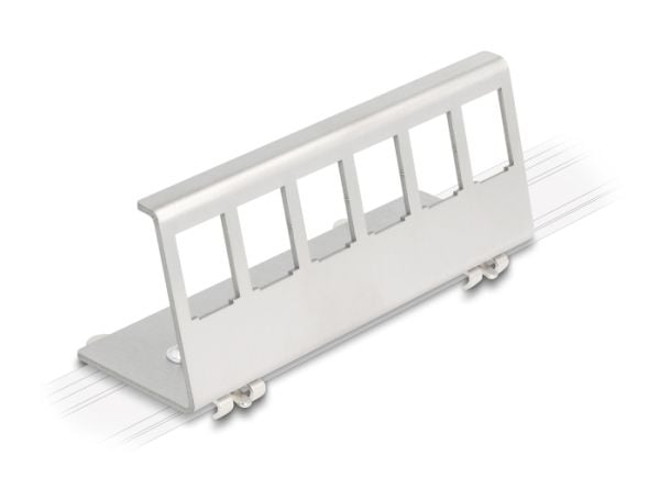 Delock - Keystone DIN-skinne monteringsadapter - metall - 6 porter