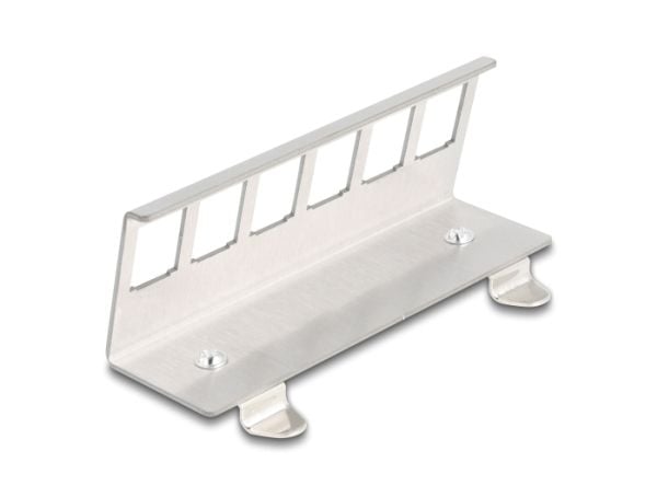 Delock - Keystone DIN-skinne monteringsadapter - metall - 6 porter