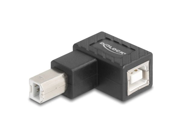 Delock - USB-adapter - USB-type B (hann) til USB-type B (hunn) oppvinklet - USB 2.0 - svart