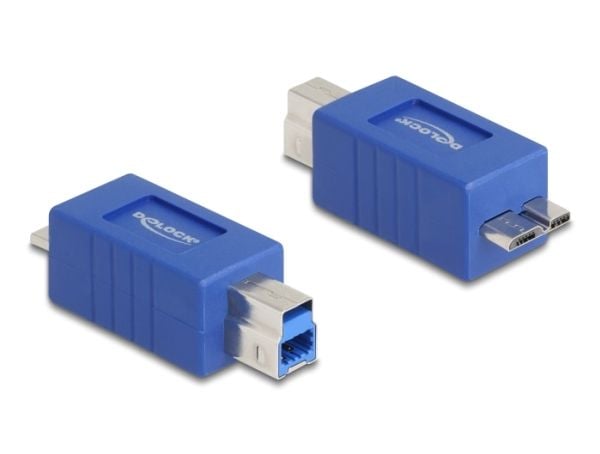 Delock - USB-adapter - USB Type B (hann) til Micro-USB Type B (hann) - USB 3.0 - up to 5 Gbps data transfer rate - blå