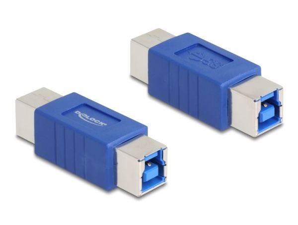 Delock - USB-hann-hunnveksler - USB Type B (hann) til USB Type B (hann) - up to 5 Gbps data transfer rate - blå