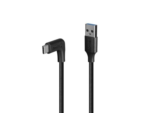 Lindy 1.5m USB 3.2 tyyppi A-C kaapeli 90° kulmassa (32014)