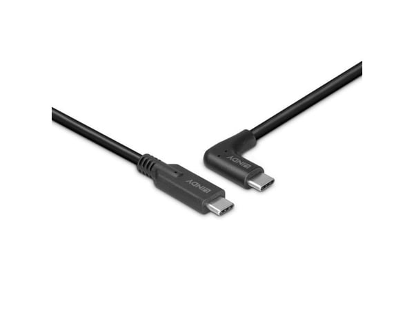 Lindy 1m USB 3.2 Type C -kaapeli 90° kulmassa (32018)