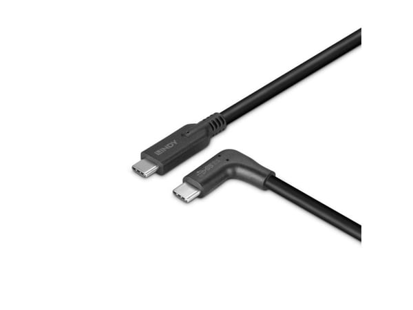 Lindy 1m USB 3.2 Type C -kaapeli 90° kulmassa (32018)