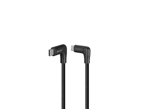 Lindy 0,5m USB 3.2 Type C -kaapeli 2 x 90° kulmassa (32022)