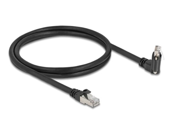 Delock - Nettverkskabel - RJ-45 (hann) til RJ-45 (hann) angled, rotating, screwable - 1 m - 7 mm - S/FTP - CAT 6 - støtte for Gigabit Ethernet, 20 ...