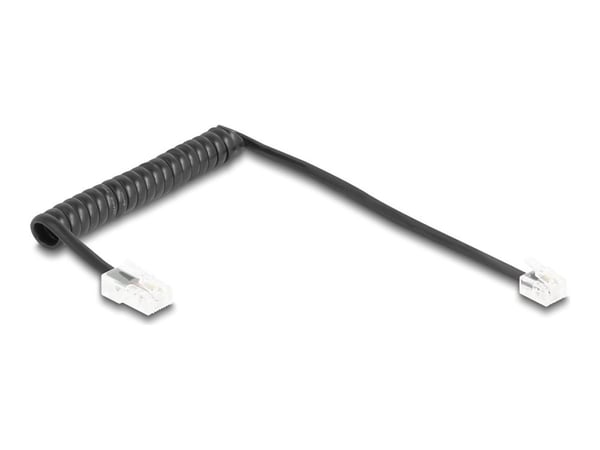 Delock - Telefonkabel - RJ-11 (hann) til RJ-45 (hann) - 1 m - rullet sammen - svart