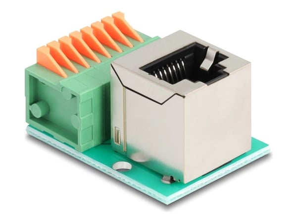 Delock - Nettverksadapter - RJ-45 (hunn) vinklet til 8-pins terminalblokk - CAT 5e